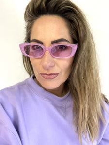 Lara Rectangular Lilac Sunglasses