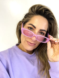 Lara Rectangular Lilac Sunglasses