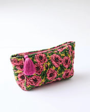 Load image into Gallery viewer, Golden peony velvet toiletry bag