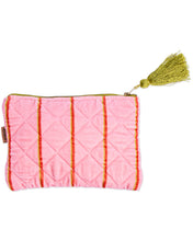 Load image into Gallery viewer, Wategos soirée stripe velvet cosmetics purse