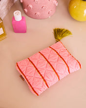 Load image into Gallery viewer, Wategos soirée stripe velvet cosmetics purse