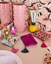 Load image into Gallery viewer, Golden peony velvet cosmetics purse