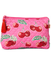 Load image into Gallery viewer, CHERRY BLOSSOM QUILTED COTTON TOILETRY PURSE