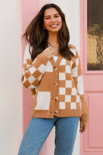 Load image into Gallery viewer, Checkers Cardigan - Tan