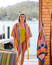 Load image into Gallery viewer, Casablanca Stripe Terry Mini Robe