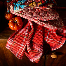 Load image into Gallery viewer, Frances Waffle Tea Towel - Poppy
