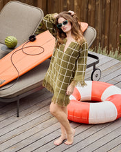 Load image into Gallery viewer, Avocado Check Resort Beach Dress