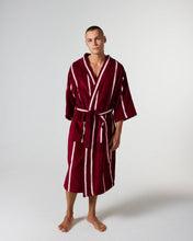Load image into Gallery viewer, Ruby Rose Stripe Bamboo Terry Bath Robe