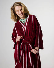 Load image into Gallery viewer, Ruby Rose Stripe Bamboo Terry Bath Robe
