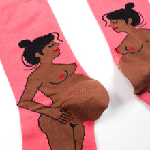 Load image into Gallery viewer, Pregnant Black Woman Socks