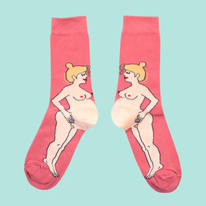 Pregnant Woman Socks - Blonde