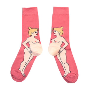 Pregnant Woman Socks - Blonde