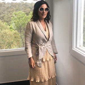 Nisantasi Linen Jacket - White