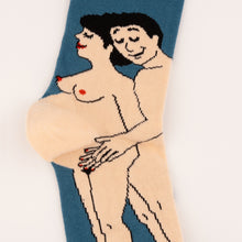 Load image into Gallery viewer, Pregnant Woman Socks - Mum and Dad Couple White